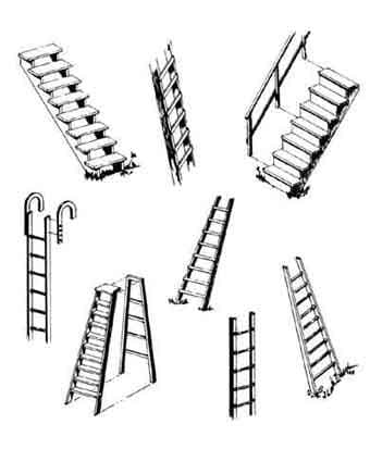 Central Valley CVM1602 HO Steps & Ladders - 4 Piece