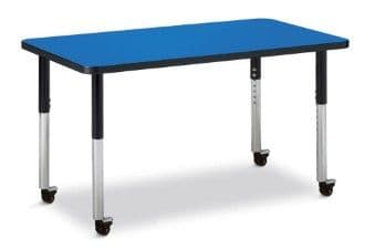 Berries 6478JCM183 Rectangle Activity Table, Blue & Black - 24 x 36 in.