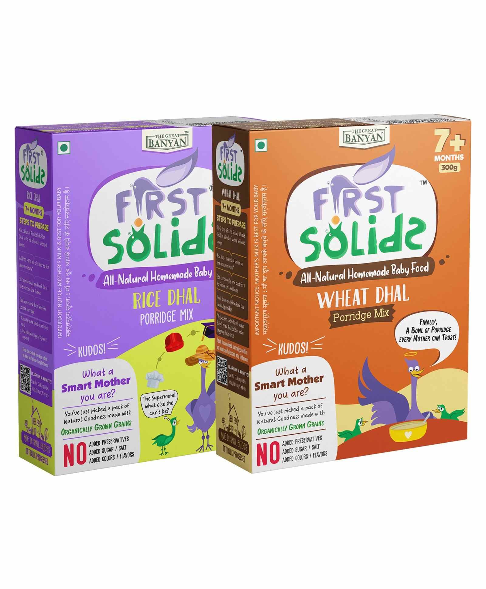 First Solids Organic Rice Dhal & Wheat Dhal Combo - 300 gm each