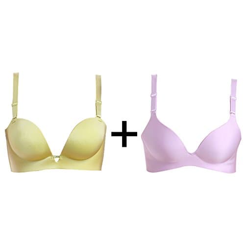 one piece seamless underwear/ small chest deepVassembly bra /mixed two-piece set-H 80C