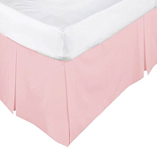 EGYPTO Polycotton Base Valance Bed Sheet, Pleated Styling - 16" EXTRA DEEP Valance (FIT OVER BASE) (Kingsize Bed Pleated Valance, Soft Pink)