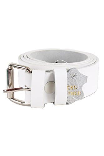 Geniune Leather Snap On Quality Belt White