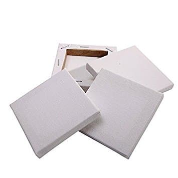 Ardisle 20 PLAIN SMALL 7cm SQUARE CANVAS Mini Boards Art Acrylic Oil Paint Blank White