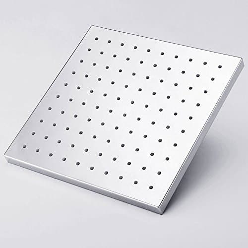 Bopai Bathroom Extra Large 8-Inch Fixed Mount Rainfall Showerhead Rain Fall Square Shower Head with Swivel 1/2 Connector Polished Chrome by ZhenDe