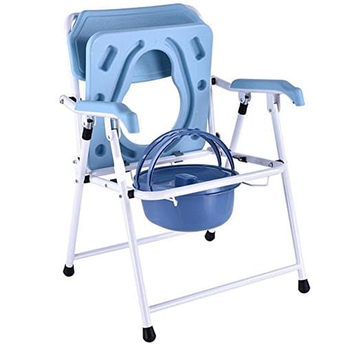 Hmhope Folding Commode Chair Steel Double Handle Bedpan Comfortable Soft Cushion Height 83cm Elderly Pregnant Women 's