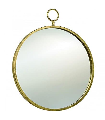 Gusseted Round Gold Wall Mirror Diameter 55 cm