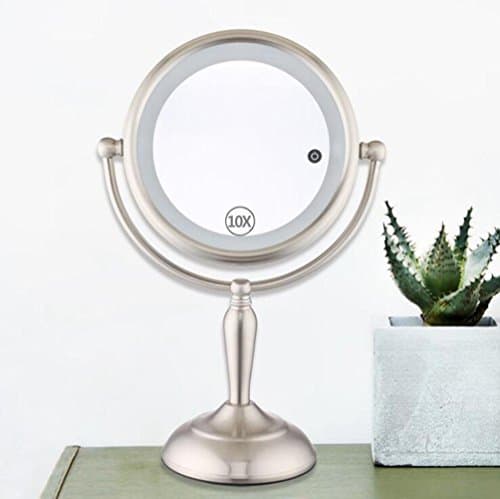 ZT LED Mirror Light Double-Sided Three-Color Touch Dimming Switch Mirror 10 Times Make-Up Mirror