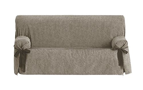 Eysa Dream Adjustable 2 Seat Sofa Cover with  Ribbons, Mink