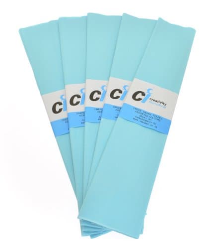 CI 10 Sheets Super Value Crepe Paper, Light Blue, Each Sheet Measures 50cm x 3m