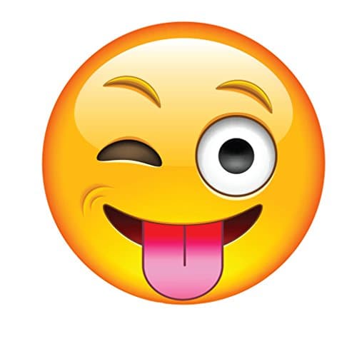 Emoji Pop Phone Socket Holder Grip Accessory Expanding Stand Mount Bracket for iPhone Mobile iPod iPad Samsung Galaxy Tablet Android Smartphone Prime for Girls for Boys White Black Rose Gold Marble Fun (Winking Eye Stick Out Tongue)