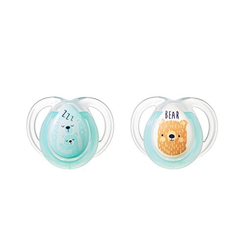 0-6m Night time Soothers Tommee Tippee Ctn 2 pack (turquoise/bears)