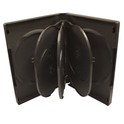 Natureinks 5 x 8 Ways CD DVD Blu ray Storage Case Cases Flip Tray clear outer cover 25mm spine (5 cases)