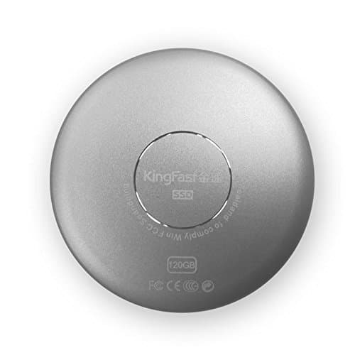 KingFast 120GB SSD USB 3.0 Shock Resistant Portable External Solid State Hard Drive with Type C Port (Silver)