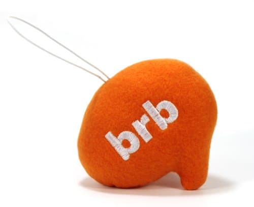 Throwboy Throwbabies "BRB" Chat Mini 3.5" Throw Pillow, Orange