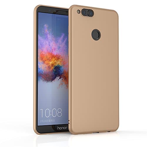 Huawei Honor 7X Case, MaxiPRO® Hybrid Rubberised soft Grip Case Cover [Drop Protection] [Shock Absorption Technology] [Shock Resistant Protective] Slim soft Shell Case for Honor 7X Smartphone (Gold)