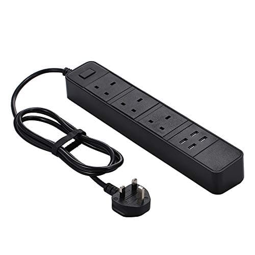 WiFi Power Strip 3AC Socket 4 USB Charging Port Compatible for Android/iOS with Overcurrent/Over-Heating Protection LED Indicator Lamp 1.8M Cord Wire