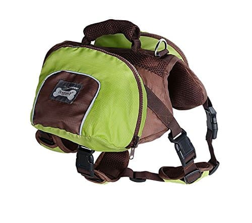 Hubulk Dog Saddlebag Backpack Adjustable Style Dog Accessory Harness Bag for Medium and Large dogs Outdoor Waterproof Portable Travel Hiking Camping Training (Green，M)