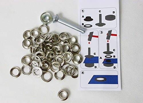 642400 50 Eyelets with washers 4 mm Silver + Free Tools