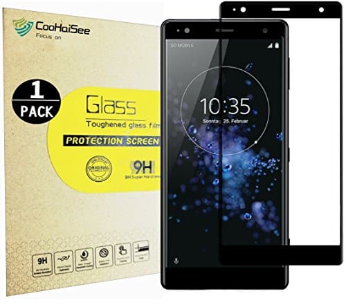 CooHaiSee Sony Xperia XZ2 Screen Protector, Tempered Glass Screen Protector [0.3mm, 3D] [9H Hardness] [Crystal Clear] [Bubble Free] for Sony Xperia XZ2