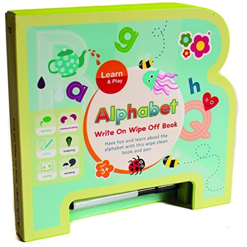 Fun Alphabet Write on Wipe off Book - Number 1 Selling Boys &amp; Girls Christmas Stocking Filler Gift Age 3+