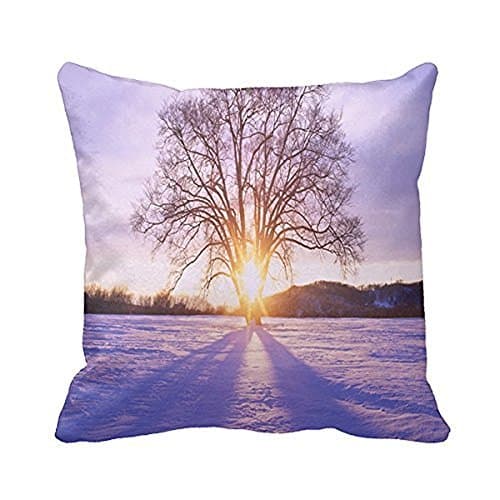 WENSING Home Decorative Square Custom Throw Pillow Cover Theme Nature Elegant Theme Nature 18x18Inches Cotton Comfortable Throw Pillowcase