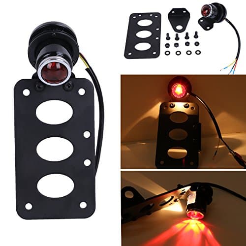 Side Plate Holder 12 V Number Plate Tail Light for Harley Honda Yamaha Kawasaki Suzuki Chopper Cafe Racer