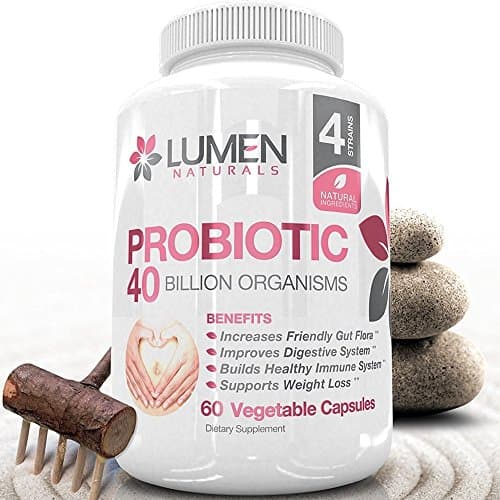 Probiotic 40 Billion CFU - High Strength Digestive Enzymes to Boost Immune System for Upset Stomach Relief &amp; Improved Colon Health - Shown to Promote Weight Loss for Men &amp; Women - Includes Lactobacillus Acidophilus Probiotics - (60 Count)