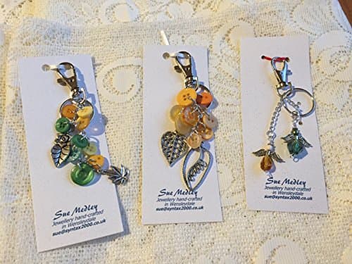 Angel and button/charm key ring or handbag charm, buttons, charms, clasps