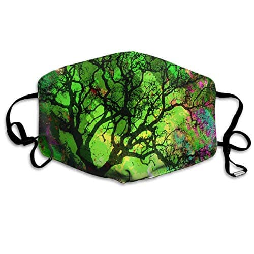 Zcfhike Anti Dust Pollution Mask Green Tree Pattern Reusable Washable Earloop Face Mouth Mask Men Women