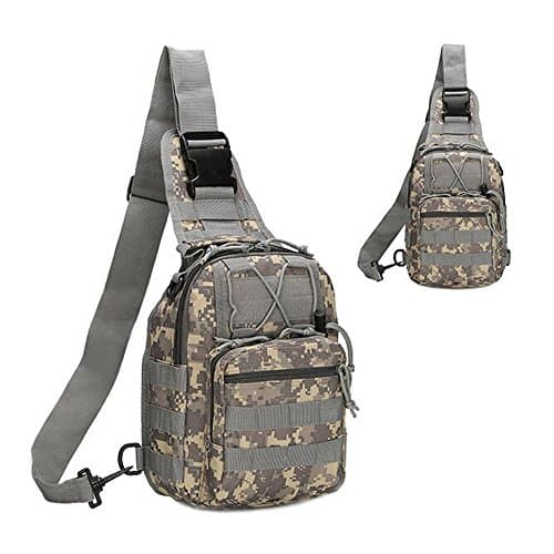 Tekon Lightweight Shoulder Bag/Tactical Assault Small One Strap Sling Molle Backpack/Chest Sling Shoulder Backpacks/Military Shoulder Bag/Sport Packbag/Chest Bag Sling for Cycling, Running, Hiking, Climbing, Travel