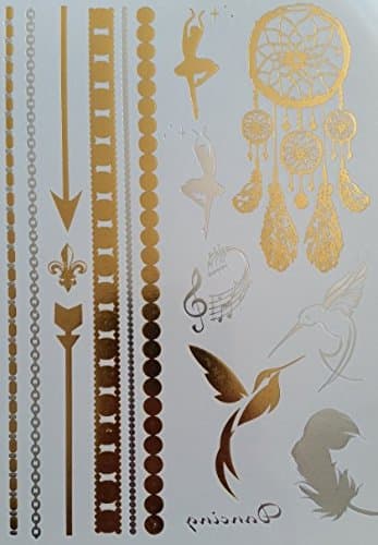 Dreams - Gold Silver Metallic Temporary Tattoo's (sheet 11)