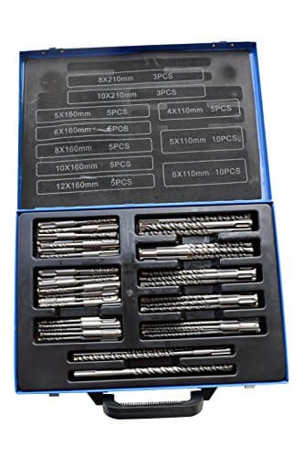 56 Piece SDS Hammer Drill Bit Set Metal Case Stone Concrete Drill Bit Hard Metal Drill Bit