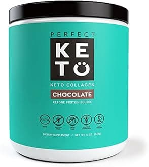 Perfect Keto Keto Protein Powder - Grass-Fed Collagen And Mct Oil Low Carb Protein Powder - Perfect For Ketosis And Ketogenic Diets - Chocolate Flavor