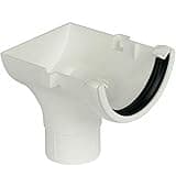 FloPlast White Half Round Gutter Stop End Outlet 112mm