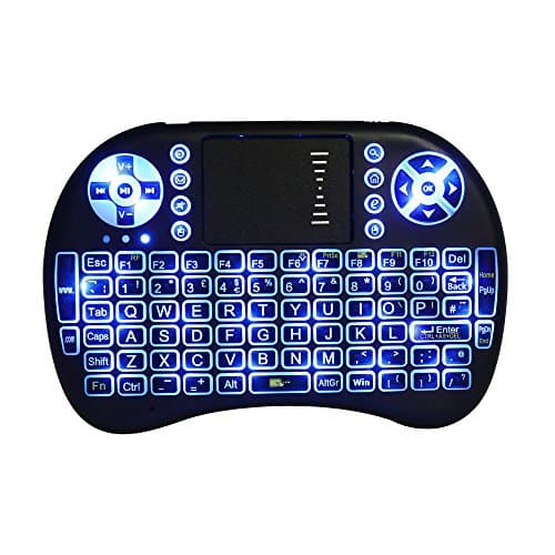 Dosenstek 2.4Ghz RF Backlit Mini Wireless Keyboard with Touchpad Mouse Rechargeable Multi-Media Handheld Android Keyboard for PC Google Android Smart TV Box Media Mini TV PC Stick HTPC IPTV Laptop Raspberry PI 3 PS--UK version
