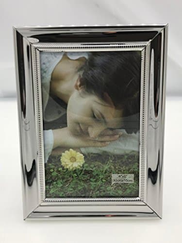 Photo Frame 6x4 with Elegant beaded edge- Solid metal -ideal gift or present or as an new home gift