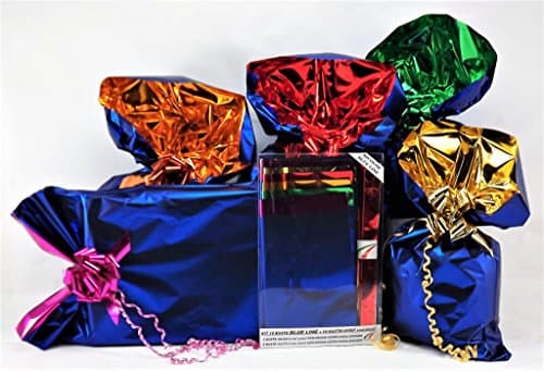 Set Pack Gifts. Large Kit Bicolor Line. 10 Envelopes PPL Assorted in 5 Colours Indoor + 10 Tapes Strip Coordinated BLUE LINE