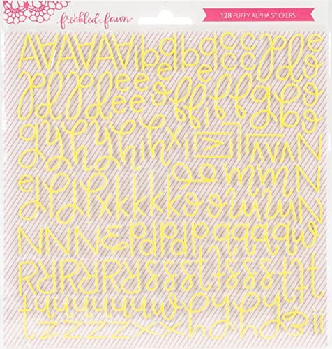 Freckled Fawn Puffy Stickers-Yellow Script