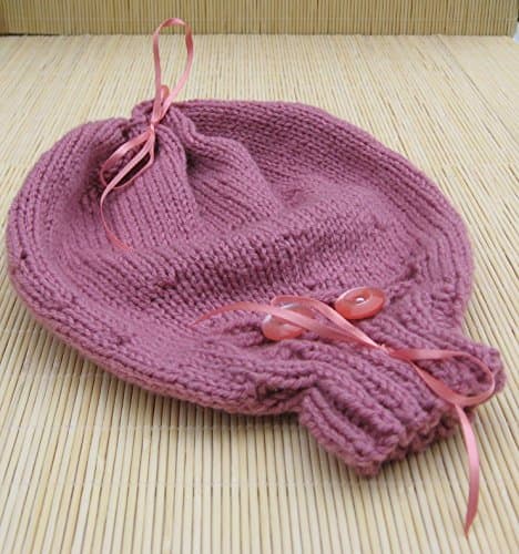 Hand-knitted Uterus w/Caesarian Opening & Drawstring Top, optional Placenta