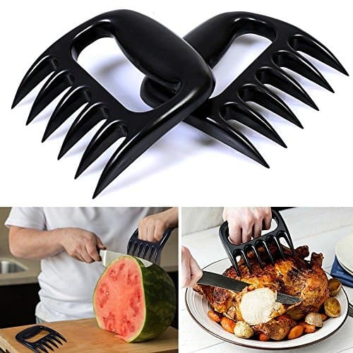 2 Pcs Bear Paws Claws Useful Meat Handler Fork Tongs Pull Shred Pork Salad Mixer Fruit Vegetable Slicer Cutters BBQ Tools