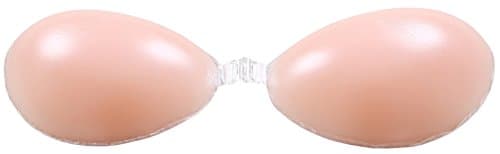 BESUMA Scilicone Women's Strapless Bra Self Adhesive Push Up With Drawstring (C, Double Thicknes)