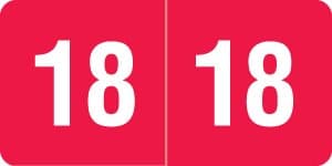 2018 Year Labels, Smead ETS Compatible Series, Red, 250/Pack, 1 Package, 1/2" x 1"