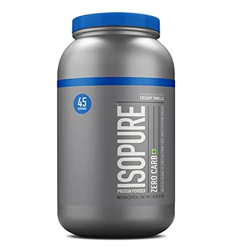 Isopure Zero Carb 100% Whey Protein Isolate Powder with 25gm Protein per serve - 3 lbs, 1.36 kg Creamy Vanilla