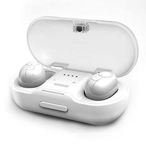Wireless Earbuds, Faicy True Wireless 5.0 Deep Bass Mini in-Ear Auto Pairing Headset Stereo IPX5 Headphones with Built-in Mic, 20Hr Play Time with 480mAH Battery Charging Case (Pearl White)