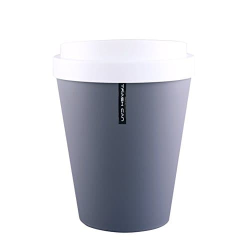 Plastic Trash Can Round Kitchen/Bathroom/Bedroom/Parlor/Office Trash Can - 9.5 x 13 inches (Grey)