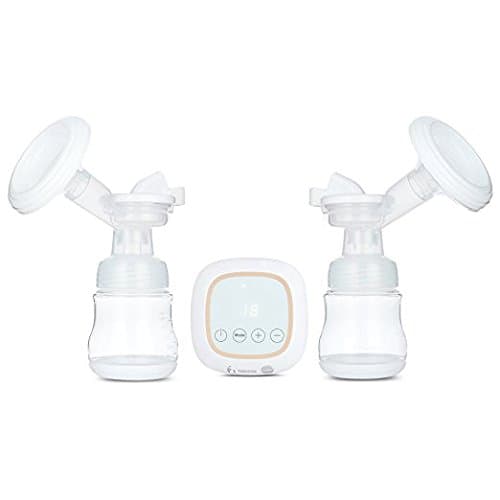 Kidshome Electric Double Breast Pump USB Charging LED Screen PP Silicone Pad BPA Free Anti-Back-Flow Design with Wide Mouth Milk Bottle