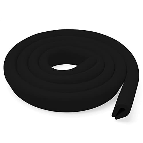 U Shape Glass Table Edge Protectors Premium High Density Foam Baby Safety Bumper Guard 2 Meters (black)