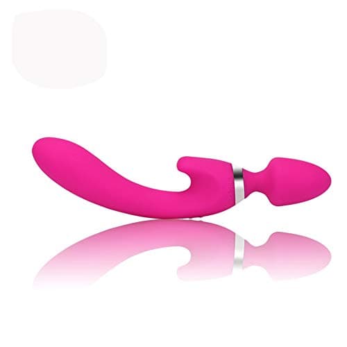 gffei Double-head Vibration AV Stick 30 Vibration Mode Magnetic USB Charging 100% Waterproof(Pink)