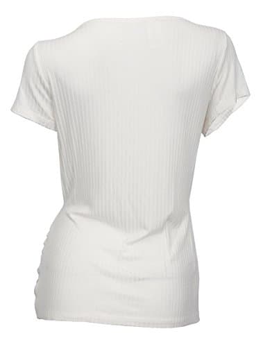 eVogues Women's Low Cut Wrap Bodice Top White