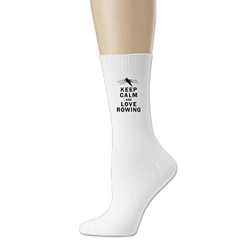 Keep Calm And Love Rowing Crew Sock White